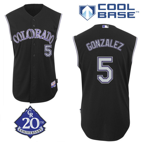 Carlos Gonzalez #5 MLB Jersey-Colorado Rockies Men's Authentic Alternate 2 Black Baseball Jersey